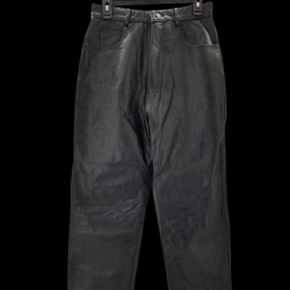 X Element Motorcycle Womans Leather Pants Black  Hight Rise Size 30 x  33 - Picture 2 of 10
